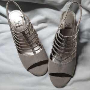 Impo Women's 8.5 Beige Strappy Sandals With Heels
